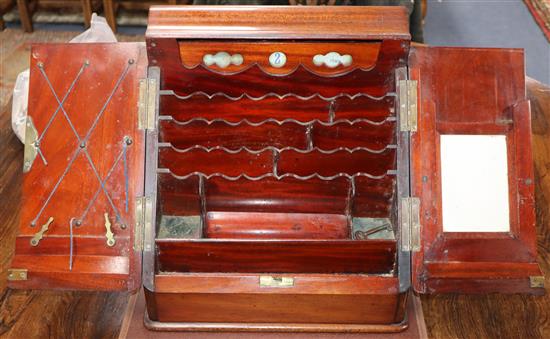 A Victorian mahogany stationery casket